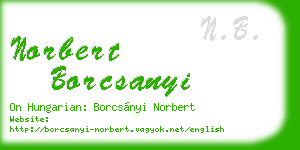norbert borcsanyi business card